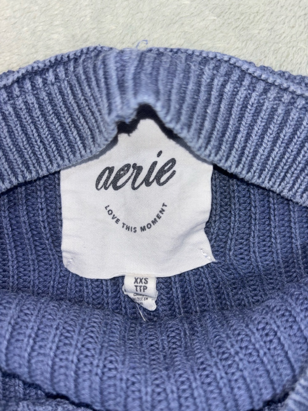 AERIE BUNDLE Lot of 2 Aerie Oversized Ribbed Knit Crewneck Sweaters XXS - Picture 7 of 8